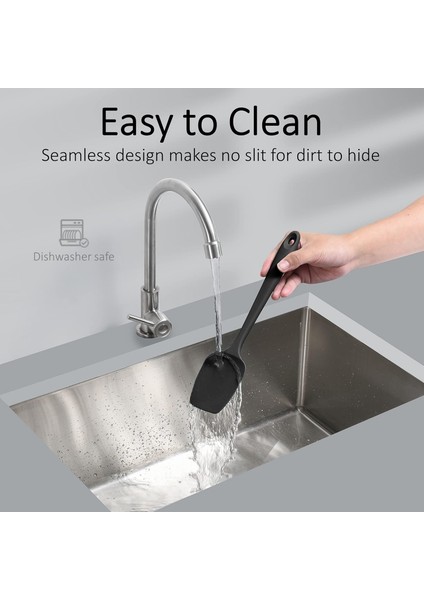 Silikon Spatula Seti, Bulaşık Makinesinde Yıkanabilir, Kusursuz Tasarım, Temizlemesi Kolay, Pişirme ve Pişirme Için Iyi Kauçuk Gereç, 4 Parça (Siyah) (Yurt Dışından) fırsatları
