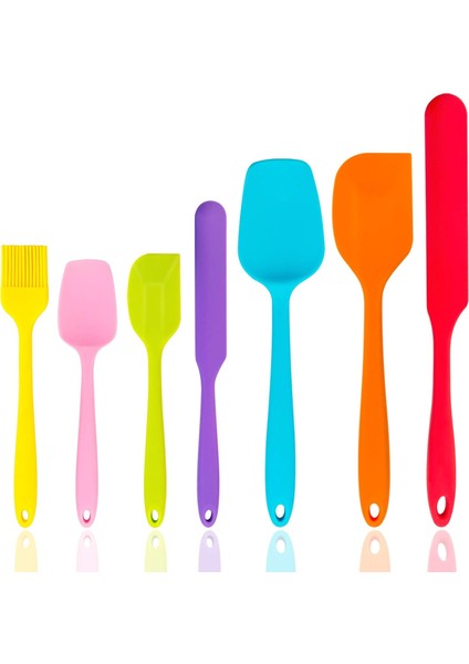 7'li Silikon Spatula Seti, Isıya Dayanıklı Kauçuk Spatula Mutfak Gereçleri Yapışmaz Pişirme Pişirme Dekorasyon Karıştırma, Dikişsiz ve Esnek Tasarım, Toksik Olmayan ve Bulaşık Maki (Yurt Dışından)