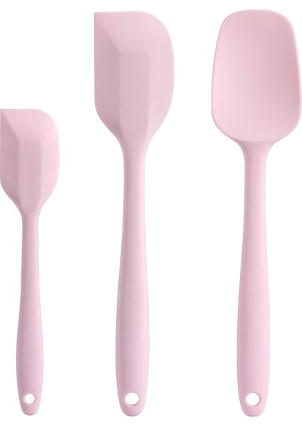 Silikon Spatula Seti - Kauçuk Spatula - 600°F Isıya Dayanıklı Pişirme Kaşığı ve Spatula (Pembe) (Yurt Dışından)