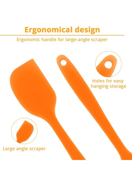 Silikon Spatula, Bpa Içermez ve 480°F Isıya Dayanıklı, Pişirme, Fırınlama ve Karıştırma Için Yapışmaz Kauçuk Mutfak Spatulaları (L, Turuncu) (Yurt Dışından)