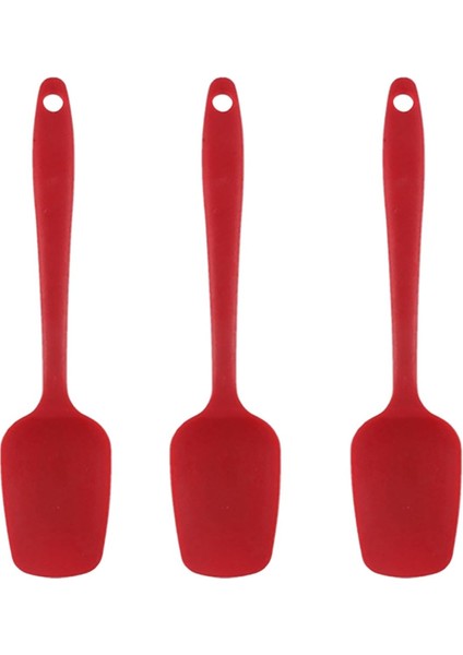 Silikon Kaşık Spatula Spoonula Çok Fonksiyonlu Yayıcı Seti 3'lü (Kırmızı) (Yurt Dışından)