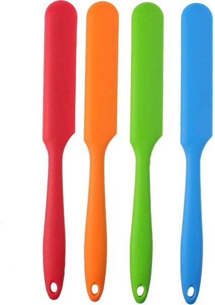 Adet Silikon Spatula Seti Isıya Dayanıklı Kek Krem Tereyağı Spatula Karıştırma Hamur Kazıyıcı Yapışmaz Esnek Pişirme Pişirme Aracı 4 Renk (Çok Renkli) (Yurt Dışından)