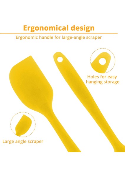 Silikon Spatula, Bpa Içermez ve 480°F Isıya Dayanıklı, Pişirme, Fırınlama ve Karıştırma Için Yapışmaz Kauçuk Mutfak Spatulaları (L, Sarı) (Yurt Dışından)