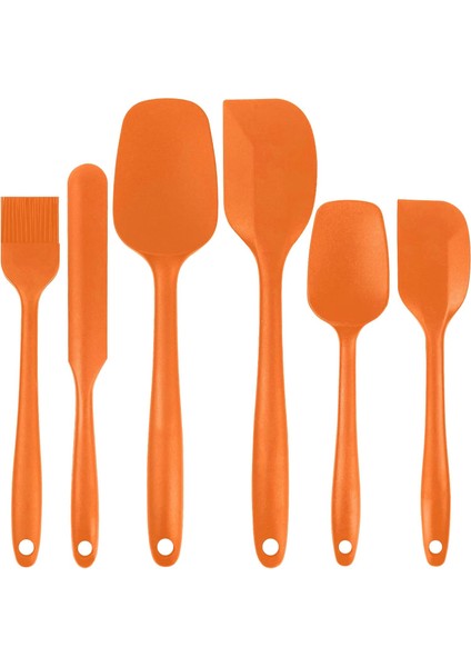 Pişirme, Fırınlama, Gıda Sınıfı Için Silikon Spatula 6'lı Set Kauçuk Spatula Yüksek Isıya Dayanıklı Yapışmaz Tava, Bulaşık Makinesinde Yıkanabilir, Turuncu (Yurt Dışından)
