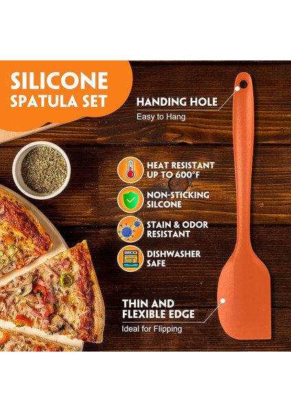 Pişirme, Fırınlama, Gıda Sınıfı Için Silikon Spatula 6'lı Set Kauçuk Spatula Yüksek Isıya Dayanıklı Yapışmaz Tava, Bulaşık Makinesinde Yıkanabilir, Turuncu (Yurt Dışından)
