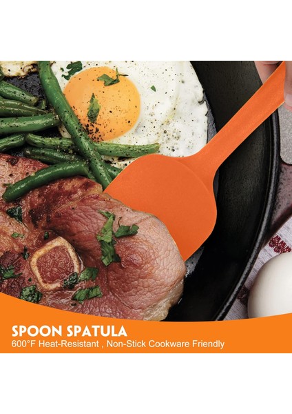 Pişirme, Fırınlama, Gıda Sınıfı Için Silikon Spatula 6'lı Set Kauçuk Spatula Yüksek Isıya Dayanıklı Yapışmaz Tava, Bulaşık Makinesinde Yıkanabilir, Turuncu (Yurt Dışından)