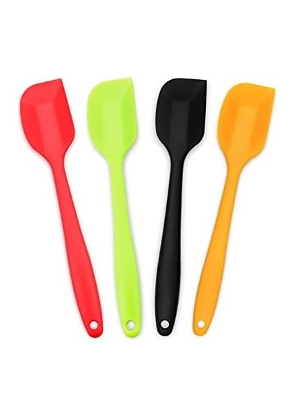 4 Parçalı Silikon Spatula, Paslanmaz Çelik Çekirdekli, Isıya Dayanıklı Yapışmaz Kauçuk Spatula (Yurt Dışından)