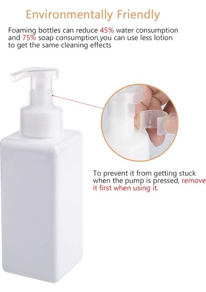 Köpük Sabunluk 650ML (22OZ) Sıvı Sabun, Şampuan, Vücut Yıkama Için Doldurulabilir Plastik Pompa Şişesi (2 Adet) (Beyaz) (Yurt Dışından) fiyatları