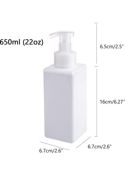 Köpük Sabunluk 650ML (22OZ) Sıvı Sabun, Şampuan, Vücut Yıkama Için Doldurulabilir Plastik Pompa Şişesi (2 Adet) (Beyaz) (Yurt Dışından) fırsatları