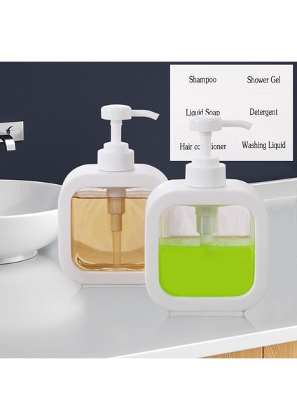 Sabunluk, 300ML 2pcs Pompalı Şişeler, Banyo Veya Mutfakta Duş Jeli, Bulaşık Sabunu ve Diğer Yıkama Ürünleri Için, Kullanışlı Kart Yuvası Ile. (300ML) (Yurt Dışından)