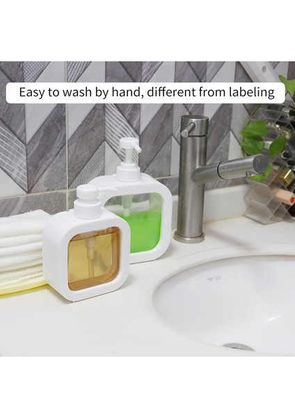 Sabunluk, 300ML 2pcs Pompalı Şişeler, Banyo Veya Mutfakta Duş Jeli, Bulaşık Sabunu ve Diğer Yıkama Ürünleri Için, Kullanışlı Kart Yuvası Ile. (300ML) (Yurt Dışından) fiyatları