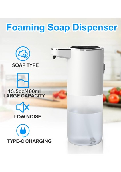 Köpük Sabunluk, 4 Seviye Ayarlanabilir Köpüklü 2 Paket Fotoselli Otomatik Sabunluk, USB Şarj Edilebilir, 13.5oz / 400ML Banyo Mutfak Ofis Için Duvara Monte Sabunluk (Yurt Dışından) fiyatları