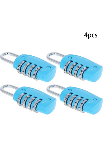 4pcs 4 Haneli Kombinasyon Asma Kilit Köstek Çinko Alaşım Sıfırlanabilir Asma Kilit Spor Salonu Kilidi Kapı ve Kapı Hasps Araç Kutuları Için Su Geçirmez Sprey Boya Gök Mavisi 4mm Ça (Yurt Dışından) fırsatları