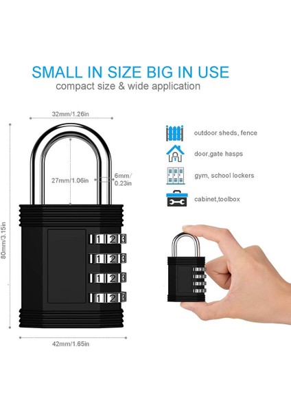 Soyunma Kilidi, Spor Salonu, Çalışan, Okul, Çit, Çile Dolabı Için 4 Haneli Kombinasyonlu Asma Kilit (2 Paket ，siyah ve Kırmızı) (Yurt Dışından) fırsatları