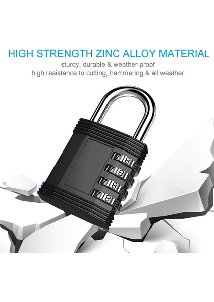 Soyunma Kilidi, Spor Salonu, Çalışan, Okul, Çit, Çile Dolabı Için 4 Haneli Kombinasyonlu Asma Kilit (2 Paket ，siyah ve Kırmızı) (Yurt Dışından) indirimleri