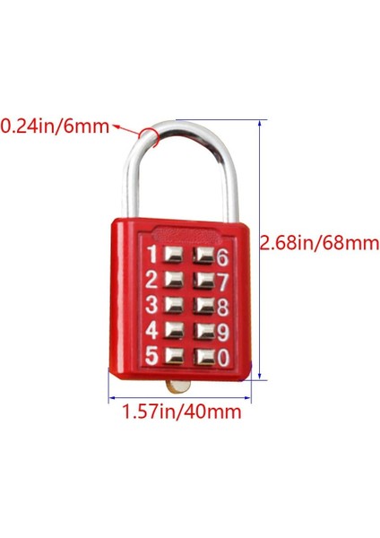 10 Haneli Kombinasyon Asma Kilit, Basma Düğmesi Kilidi Kırmızı, Okul Dolabı, Spor Salonu, Kasa, Çit Kapısı, Çekmece ve Araç Kutusu Için Çinko Alaşımlı Bagaj Asma Kilit 2 Adet (Yurt Dışından) fiyatları