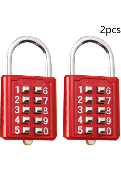 10 Haneli Kombinasyon Asma Kilit, Basma Düğmesi Kilidi Kırmızı, Okul Dolabı, Spor Salonu, Kasa, Çit Kapısı, Çekmece ve Araç Kutusu Için Çinko Alaşımlı Bagaj Asma Kilit 2 Adet (Yurt Dışından) fırsatları