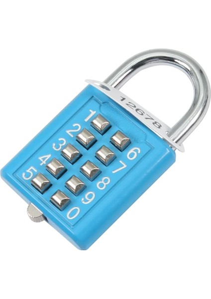 1 Adet 10 Haneli Kombinasyon Asma Kilit Basma Düğmesi Kilidi Soyunma Spor Salonu, Kasa, Çekmece, Araç Kutusu Mavi (Yurt Dışından)