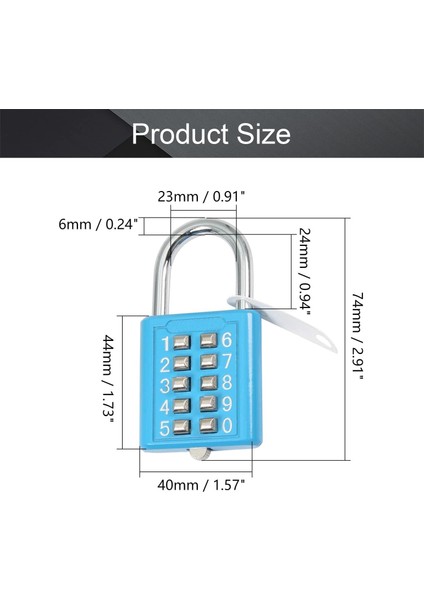 1 Adet 10 Haneli Kombinasyon Asma Kilit Basma Düğmesi Kilidi Soyunma Spor Salonu, Kasa, Çekmece, Araç Kutusu Mavi (Yurt Dışından) indirimleri