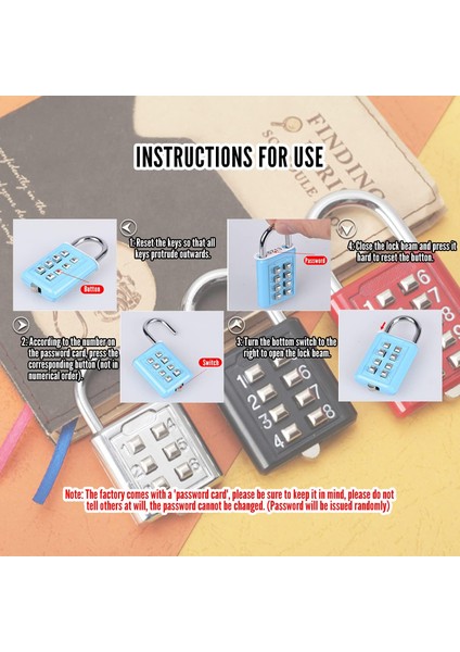 3 Adet 8 Haneli Kombinasyon Asma Kilit Soyunma Dolabı Için Basma Düğmesi Kilidi Elektrikli Beyaz (Yurt Dışından) fırsatları