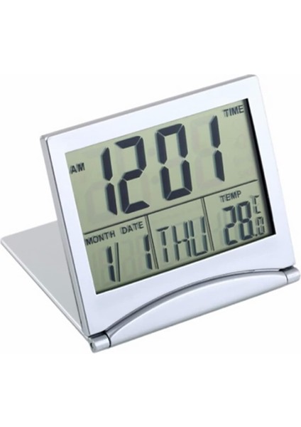 Arka Işık Saati, Büyük Dekorasyon LCD Ekran Saat Fonksiyonlu Masa Ev Masaüstü Çoklu Katlanabilir Alarm Sıcaklık Takvim Zamanlayıcı Modu Elektronik Ofis Seyahat Dijital Numara Işığı (Yurt Dışından)