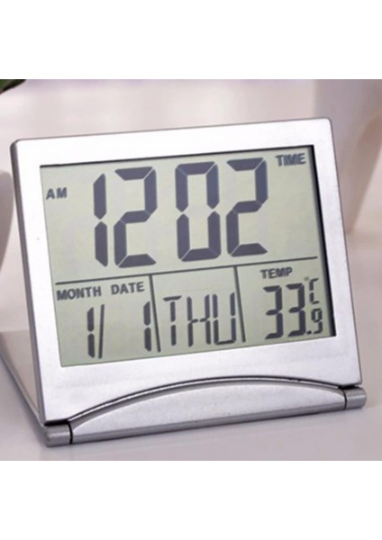 Arka Işık Saati, Büyük Dekorasyon LCD Ekran Saat Fonksiyonlu Masa Ev Masaüstü Çoklu Katlanabilir Alarm Sıcaklık Takvim Zamanlayıcı Modu Elektronik Ofis Seyahat Dijital Numara Işığı (Yurt Dışından) fiyatları