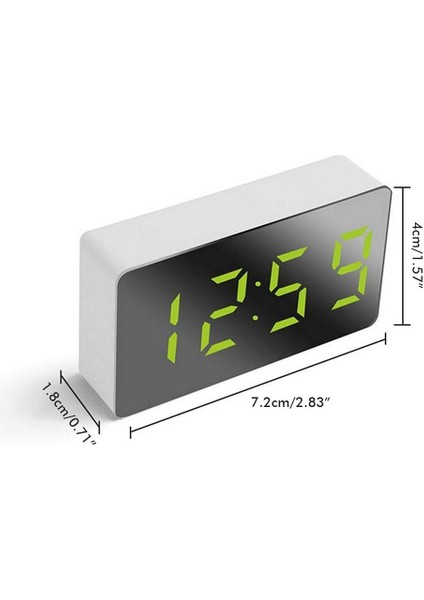 Saat Çalar Saat LED Ayna Çalar Saat Dijital Çalar Saat Yatak Odası Oturma Odası Ofis Için Çok Fonksiyonlu Mini Elektronik Çalar Saat (Yeşil) (Yurt Dışından)