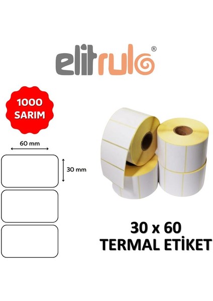 rulo Barkod Etiketi 30x60 Termal - 1000 Adet