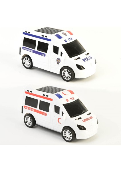 Polis,jandarma,ambulans,itfaiye Aracı 4'lü Set-Sürtmeli Oyuncak Arabalar