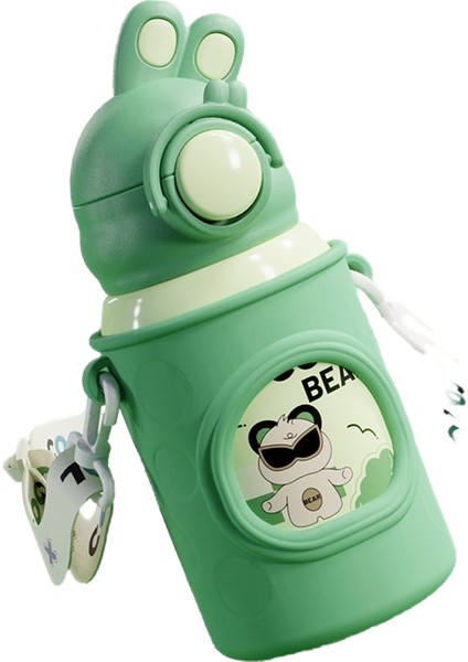 316 Paslanmaz Çelik Çocuk Derecesi Bardağı Pipetli Bardak Paslanmaz Çelik Karikatür Öğrenci Bardağı Taşınabilir Bardak Çantası (Yurt Dışından)