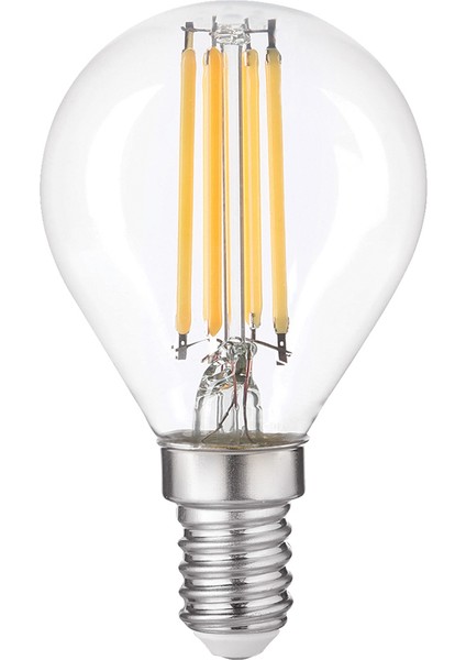 E14 LED FİLAMANLI RUSTIK AMPUL G45 Şeffaf Cam 6W 3000k Gün Işığı ERD-44
