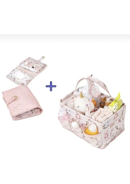 2 Li Set Bebek Bakım ve Alt Bakım Çantası Organizer Düzenleyici