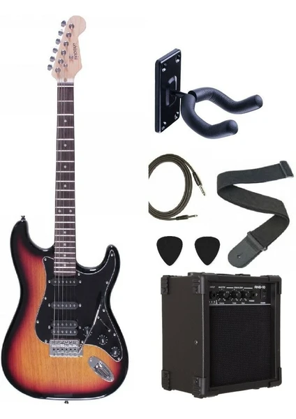 Meg-2ts Sunburst Elektro Gitar Set