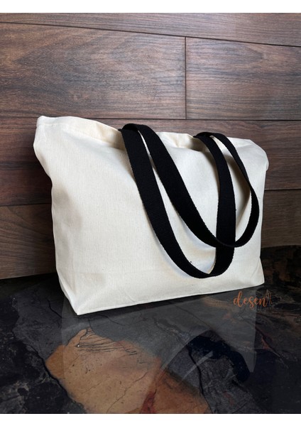 Gabardin Çanta Siyah Renk Saplı %100 Pamuk 260GR. Punch Nakışı ve Boyamaya Uygun