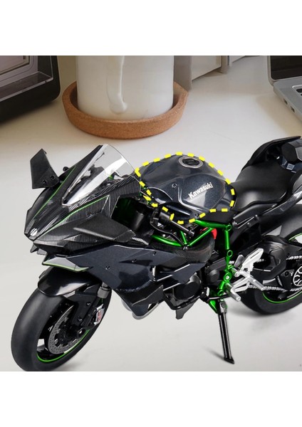 Kawasaki Ninja H2R 1:9 Model Maket Motor Siyah