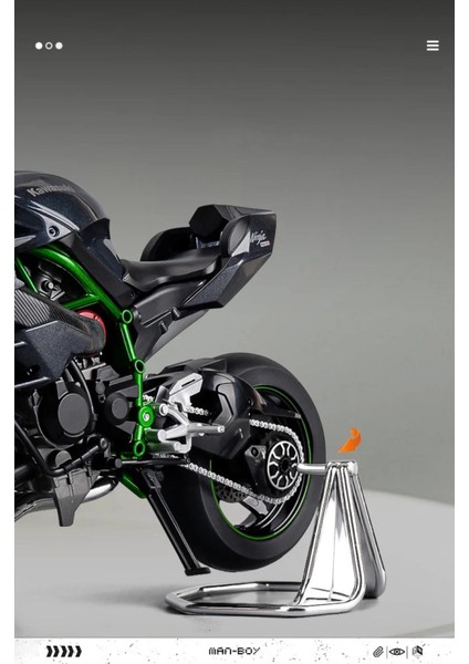 Kawasaki Ninja H2R 1:9 Model Maket Motor Siyah