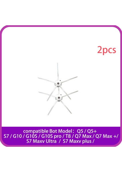 Roborock S7 / T7S Plus / G10 / G10S / G10S Pro / T8 / Q7MAX / Q7MAX + / Q5 / Q5 + / S7MAXV Ultra * Plus / ** Robot Süpürge Için Beyaz Yan Fırça (Yurt Dışından)