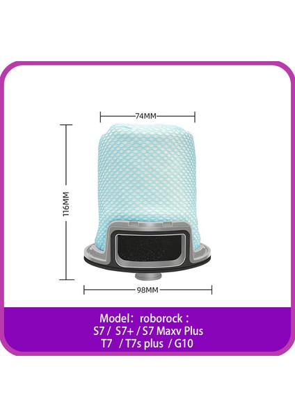 Roborock S7 / S7 + / S7 Maxv Plus / T7 / T7S Plus / G10 Robot Elektrikli Süpürge Için Toz Toplama Filtresi Aksesuar Yedek Parçaları (Yurt Dışından)