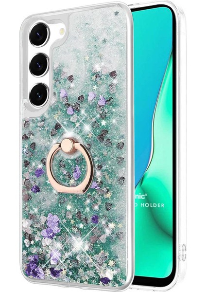 Samsung Galaxy S23 Plus Kılıf Glitter Liquid Holder Yeşil