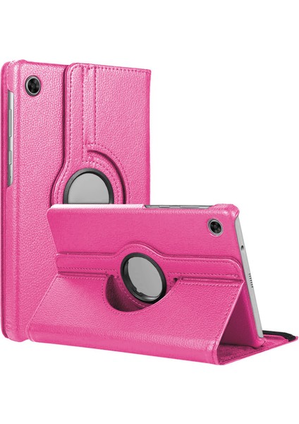 Samsung Galaxy Tab A9 Plus Kılıf 360 Rotating Stand Deri Pembe