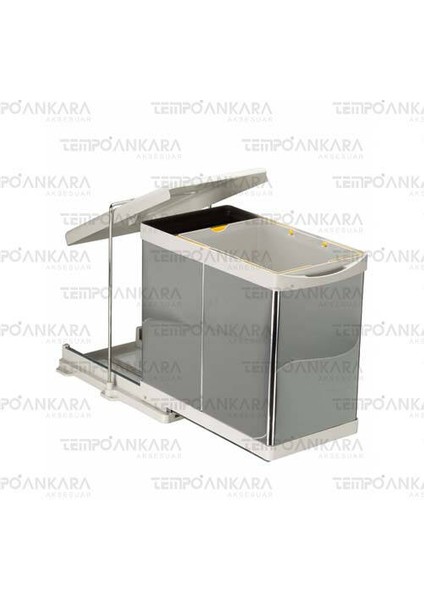 Paslanmaz Raylı Çöp Kovası 20+1 Lt Açık Gri 40 Modül