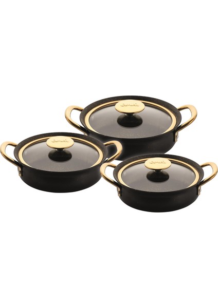 Granit Sahan Seti 6 Parça Siyah 3724