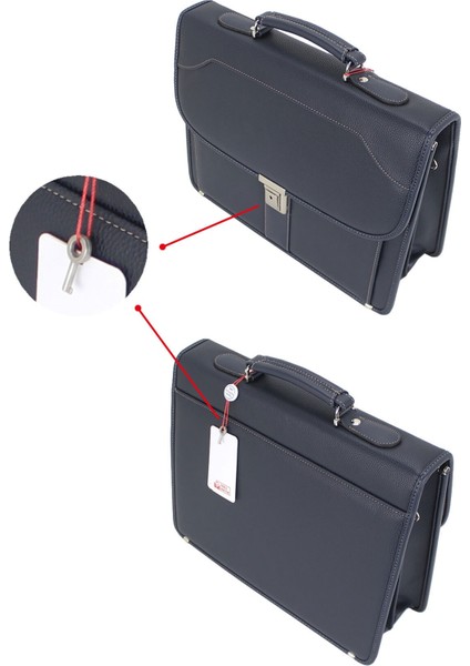 Kilit Mekanizmalı Erkek Evrak Çantası 15,6 Inç Laptop ve Organizer Bölmeli Omuz Askılı Dosya Uyumlu fırsatları