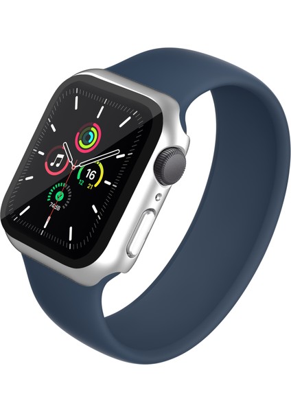 Apple Watch Serisi 7 /8 41MM Mat Pc Saat Kılıfı Temperli Cam Ekran Koruyucu ile Elektrokaplama Saat Kapak Koruyucu - Gümüş Beyaz (Yurt Dışından) fiyatları