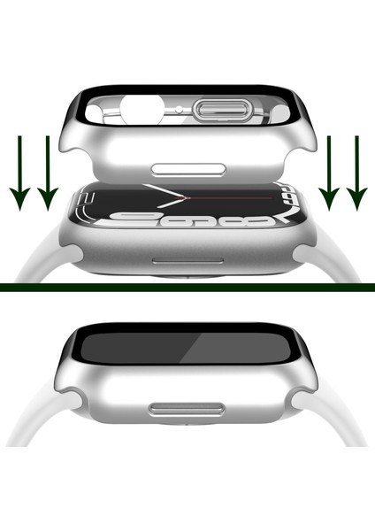 Apple Watch Serisi 7 /8 41MM Mat Pc Saat Kılıfı Temperli Cam Ekran Koruyucu ile Elektrokaplama Saat Kapak Koruyucu - Gümüş Beyaz (Yurt Dışından) fırsatları