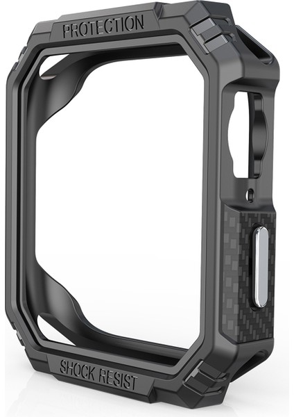 Apple Watch Serisi 7 /8 41MM Karbon Fiber Tpu Akıllı Saat Kılıfı Çağlık Karşıtı Koruyucu Çerçeve - Siyah/gümüş (Yurt Dışından) fiyatları