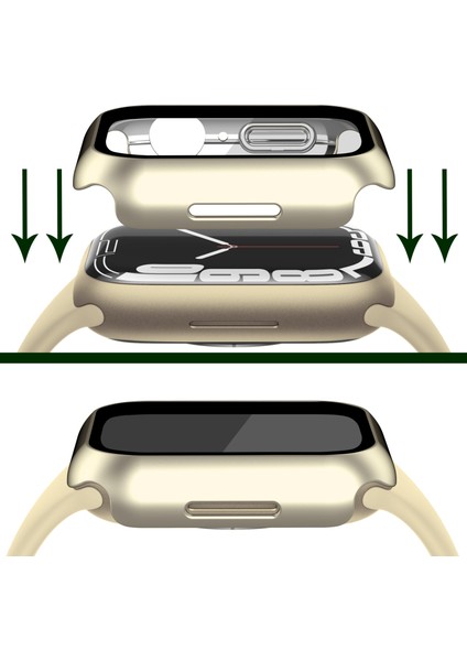 Apple Watch Serisi 7 /8 41MM Mat Pc Saat Kılıfı Temperli Cam Ekran Koruyucu ile Elektrokaplama Saat Kapak Koruyucusu - Gümüş (Yurt Dışından) fırsatları