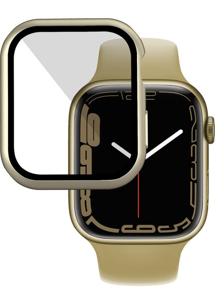 Apple Watch Serisi 7 /8 41MM Mat Pc Saat Kılıfı Temperli Cam Ekran Koruyucu ile Elektrokaplama Saat Kapak Koruyucusu - Gümüş (Yurt Dışından) indirimleri