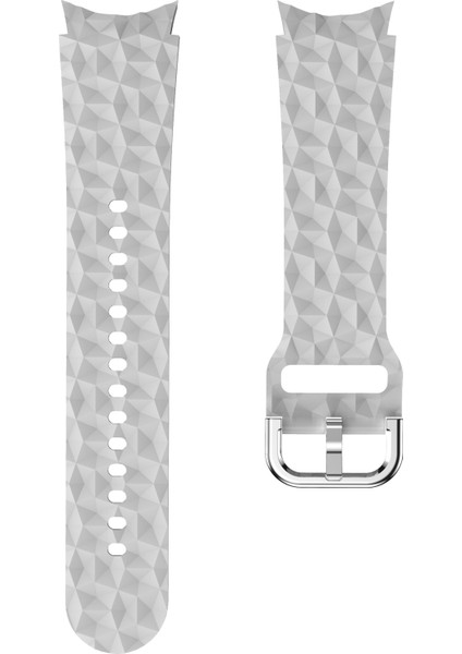 Samsung Galaxy 4 40MM/44MM/WATCH 4 Classic 42MM/46MM/SAAT 5 40MM/44MM Rhombus Patern Saat Bandı Yumuşak Silikon Spor Bilgisayar Kayışı - Gri (Yurt Dışından) fiyatları
