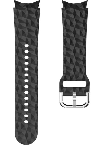 Samsung Galaxy 4 40MM/44MM/WATCH 4 Classic 42MM/46MM/SAAT 5 40MM/44MM Rhombus Patern Saat Bandı Yumuşak Silikon Spor Bilgisayar Kayışı - Siyah (Yurt Dışından) fiyatları